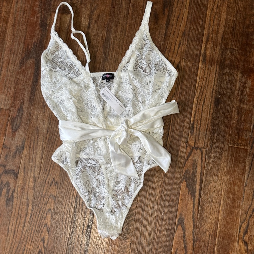 Cosabella Never Say Never Tie Me Up Deep V Bodysuit - NEVER BEEN WORN NWT